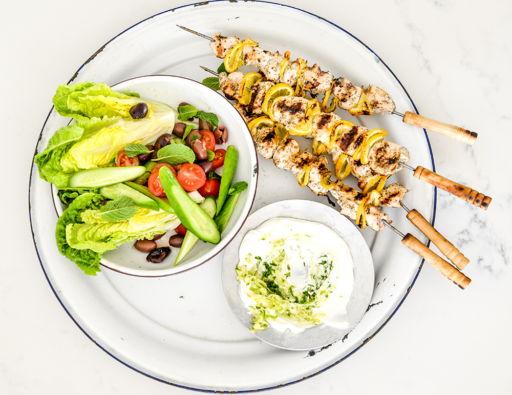 Lemon Chicken Skewers Recipe (with Zucchini Tzatziki)